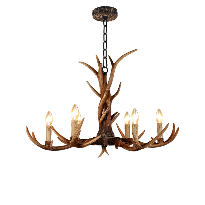 Antler Chandelier: Resin Countryside Living Room Lighting