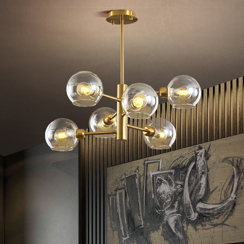 Postmodern Glass Dome Hanging Lamp - Stylish Dining Room Chandelier