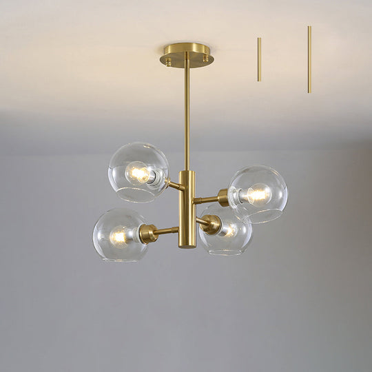 Postmodern Glass Dome Hanging Lamp - Stylish Dining Room Chandelier