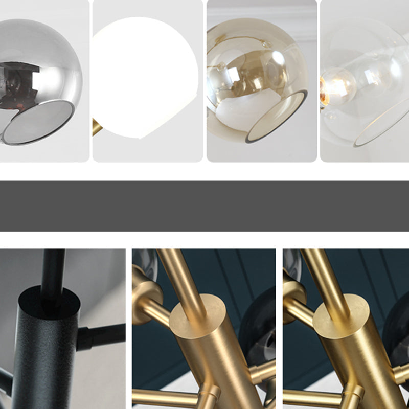 Postmodern Glass Dome Hanging Lamp - Stylish Dining Room Chandelier