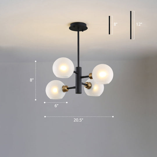 Modern Glass Dining Room Chandelier - Domed Hanging Lamp