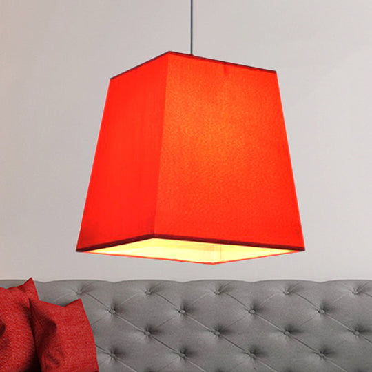 Modern Nordic Trapezoid Fabric Pendant Lamp - 1 Light White/Black/Coffee 8/11 Wide