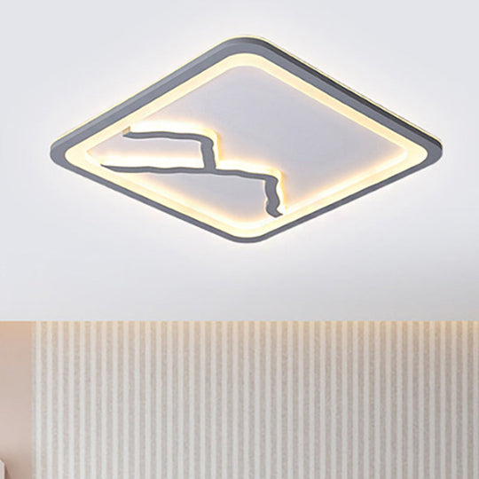 Contemporary LED Acrylic Flush Mount Light in White/Warm Light - Square/Rectangle, 19.5"/23.5"/35.5" Wide