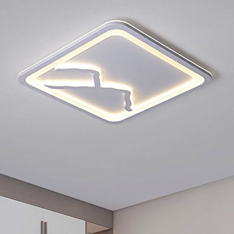 Contemporary LED Acrylic Flush Mount Light in White/Warm Light - Square/Rectangle, 19.5"/23.5"/35.5" Wide