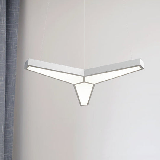 Modern Metal Y Shape LED Ceiling Lamp with 3 White Lights and Acrylic Diffuser - Available in Multiple Light Shades