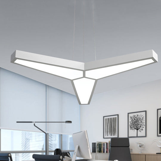 Modern Metal Y Shape LED Ceiling Lamp with 3 White Lights and Acrylic Diffuser - Available in Multiple Light Shades