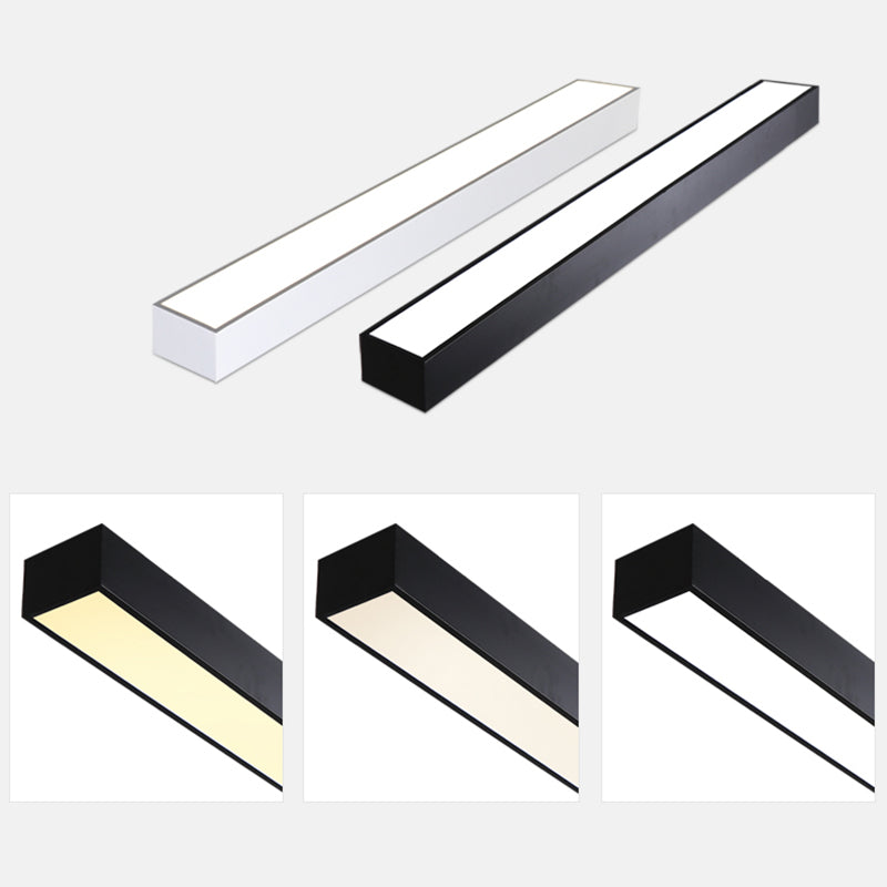 Minimalistic LED Ceiling Light Fixture - Pole Shaped Office Flush Mount