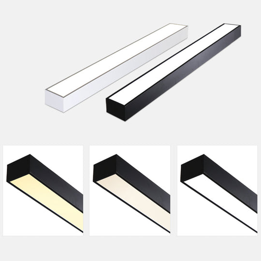 Minimalistic LED Ceiling Light Fixture - Pole Shaped Office Flush Mount