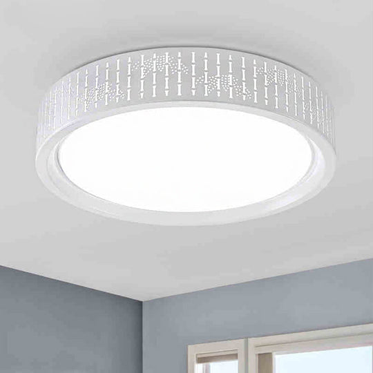 Simplicity LED Flush Mount Lamp with White Ringed Acrylic Shade - 16.5"/20.5"/31" Dia