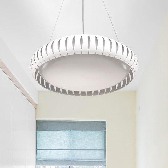 Contemporary Round LED Ceiling Pendant - Metal Gold/Black/White, Warm/White/Natural Light - 18"/22