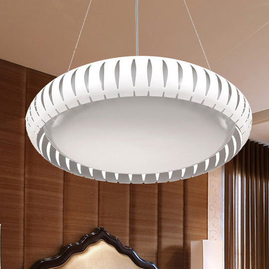 Contemporary Round LED Ceiling Pendant - Metal Gold/Black/White, Warm/White/Natural Light - 18"/22