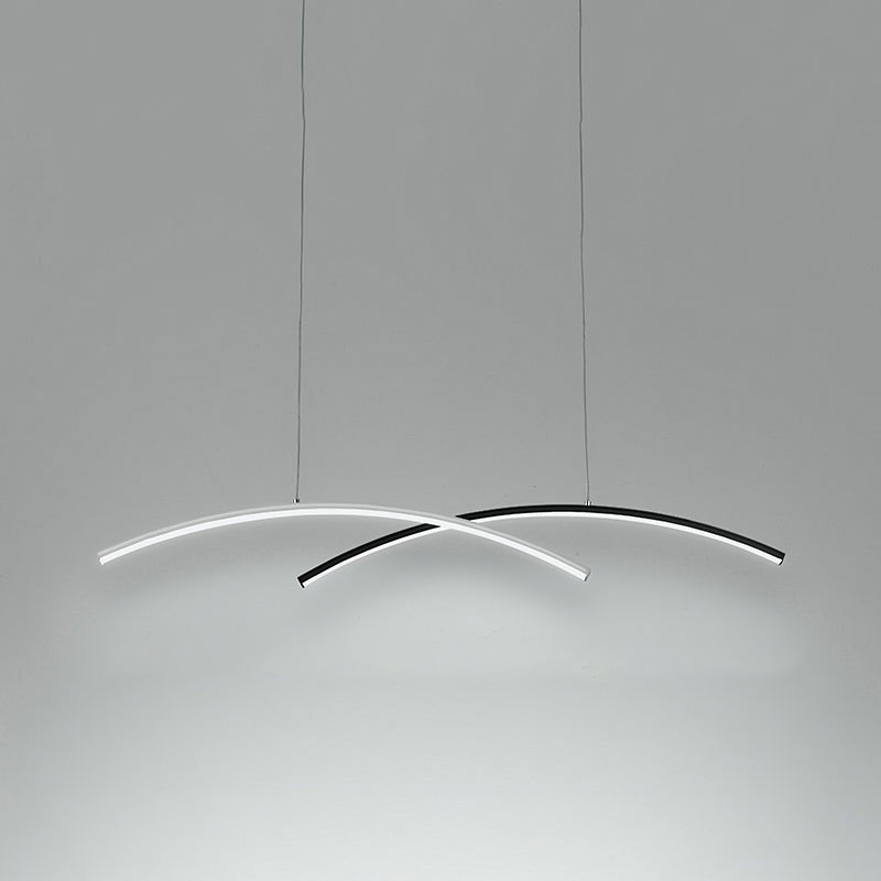Modern Black And White Arc Ceiling Led Island Light For Living Room Black-White / 27