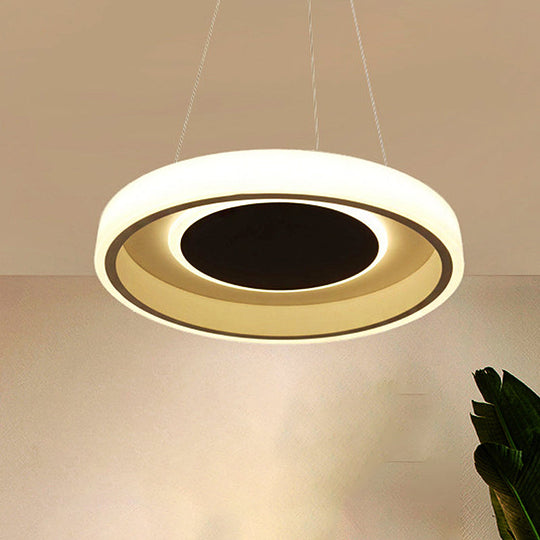 Modern Acrylic Round Pendant Light - 14"/19.5" Wide LED Ceiling Lamp with White/Warm/Natural Light Options