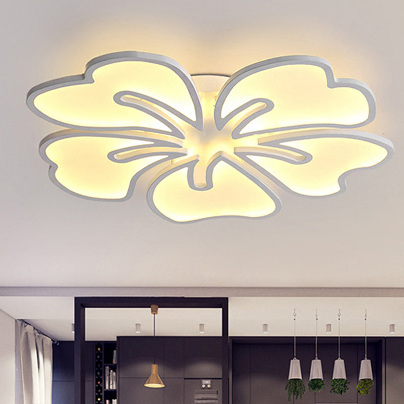 Modern Acrylic Flush Mount Flower Ceiling Lamp, Available in 3/4/5-Light Options, Warm/White/Natural Lighting for Bedroom