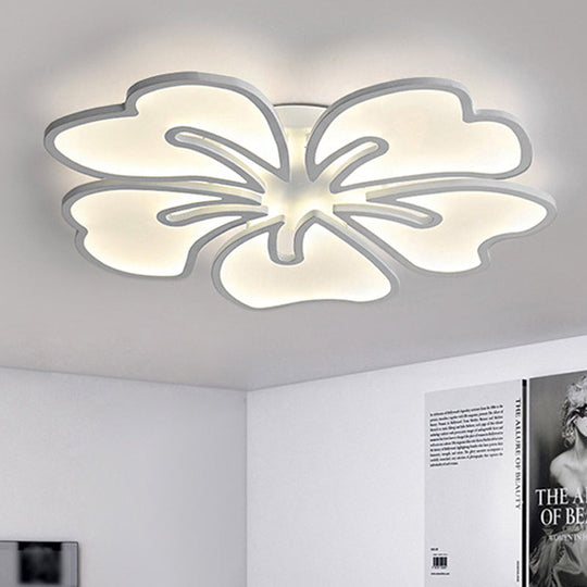 Modern Acrylic Flush Mount Flower Ceiling Lamp, Available in 3/4/5-Light Options, Warm/White/Natural Lighting for Bedroom