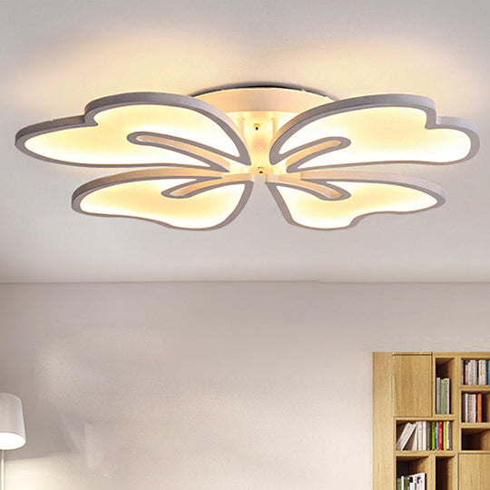Modern Acrylic Flush Mount Flower Ceiling Lamp, Available in 3/4/5-Light Options, Warm/White/Natural Lighting for Bedroom