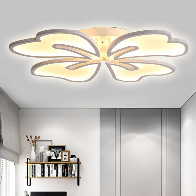 Modern Acrylic Flush Mount Flower Ceiling Lamp, Available in 3/4/5-Light Options, Warm/White/Natural Lighting for Bedroom