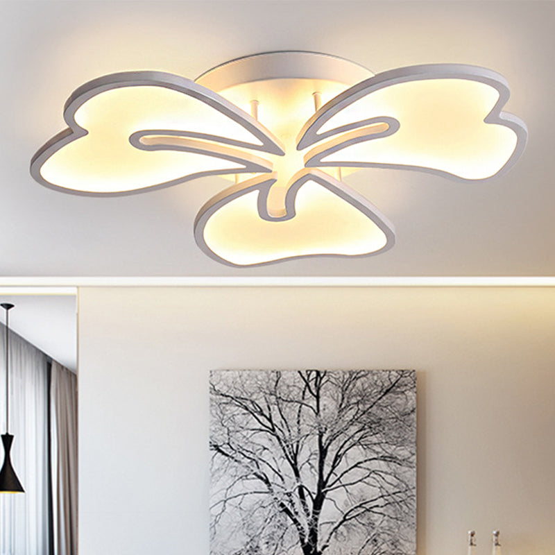 Modern Acrylic Flush Mount Flower Ceiling Lamp, Available in 3/4/5-Light Options, Warm/White/Natural Lighting for Bedroom