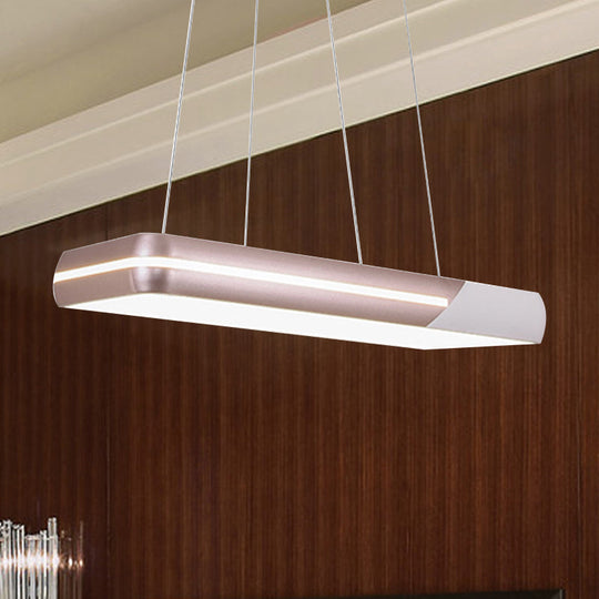 Modern LED Rose Gold Ring Pendant Light, Metal Hanging Fixture for Dining Room - 18"/19"/21.5"/30" Wide