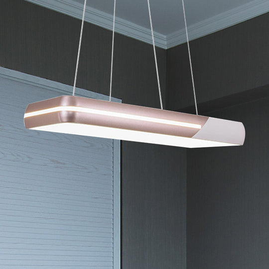 Modern LED Rose Gold Ring Pendant Light, Metal Hanging Fixture for Dining Room - 18"/19"/21.5"/30" Wide