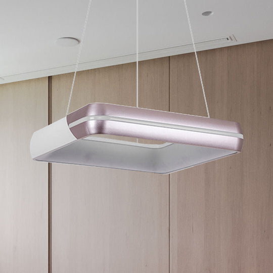 Modern LED Rose Gold Ring Pendant Light, Metal Hanging Fixture for Dining Room - 18"/19"/21.5"/30" Wide