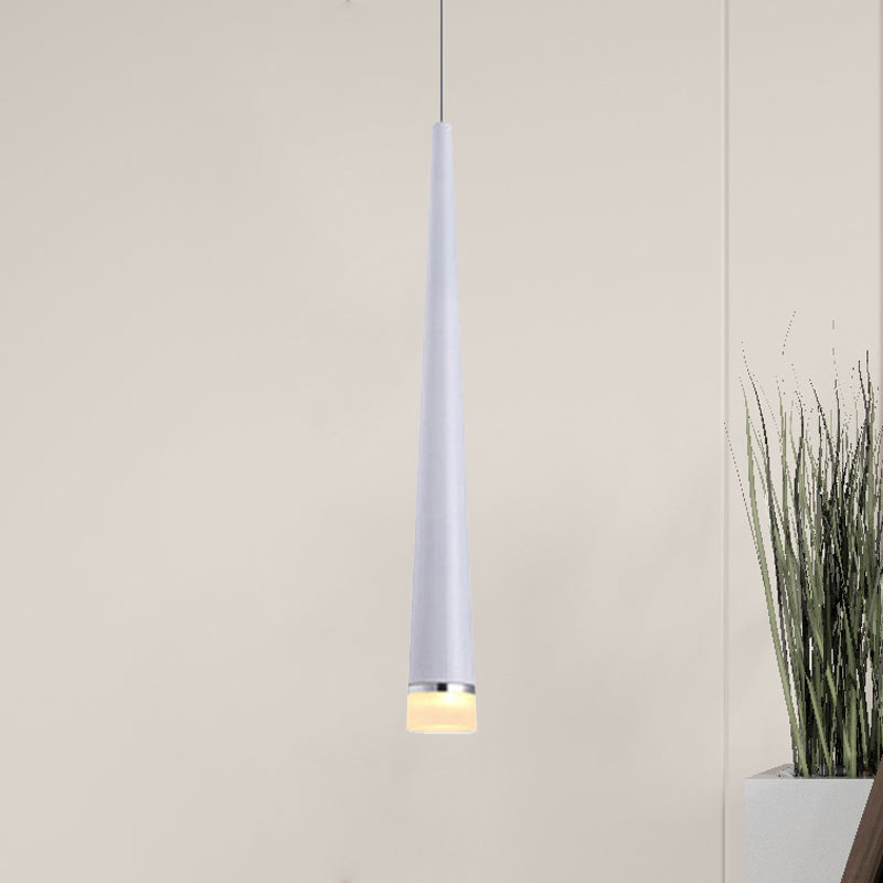 Plafonnier LED conique minimaliste en blanc/noir avec 3 options de couleurs