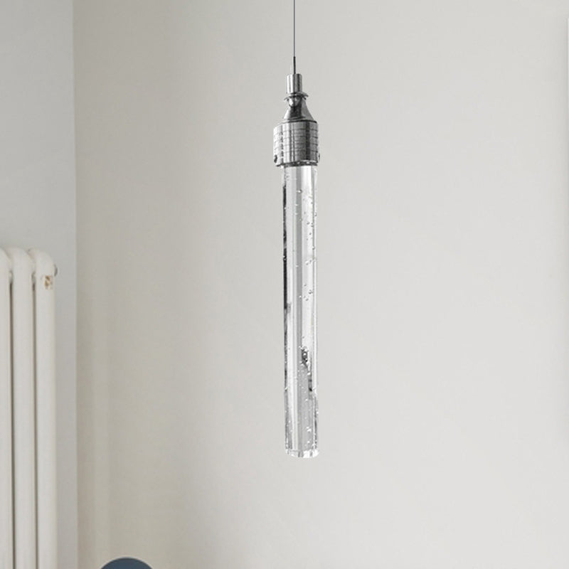 Modern Tube Shaped Crystal Hanging Lamp with Warm/White Light - Ideal for Bars and Living Rooms