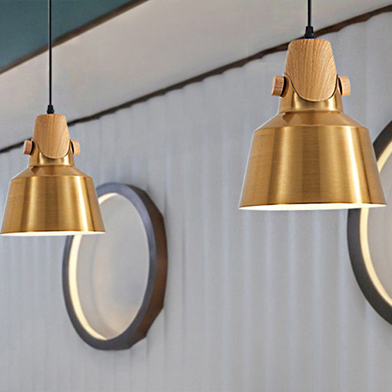 Modern Dome Metal Pendant Lighting - 1-Light Brass Hanging Lamp for Restaurant - 8.5"/14" Wide