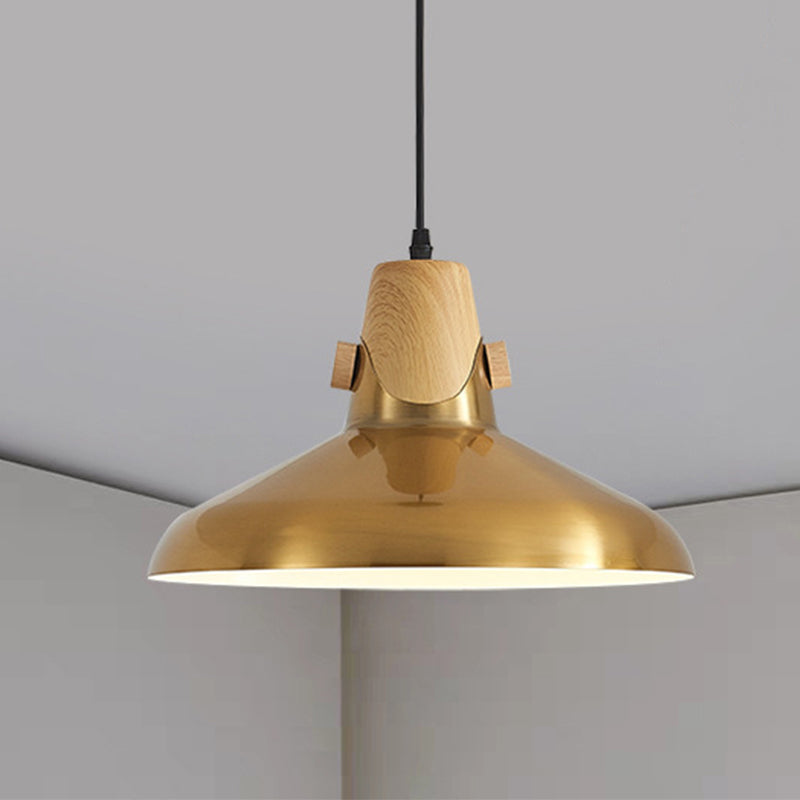 Modern Dome Metal Pendant Light Brass Hanging Lamp Kit For Restaurants - 8.5/14 Wide
