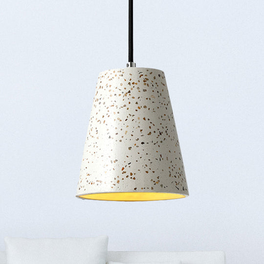 Louise - Sleek Concrete Cone Pendant Lighting Simplicity 1 Light Black/White/Brown Hanging Light