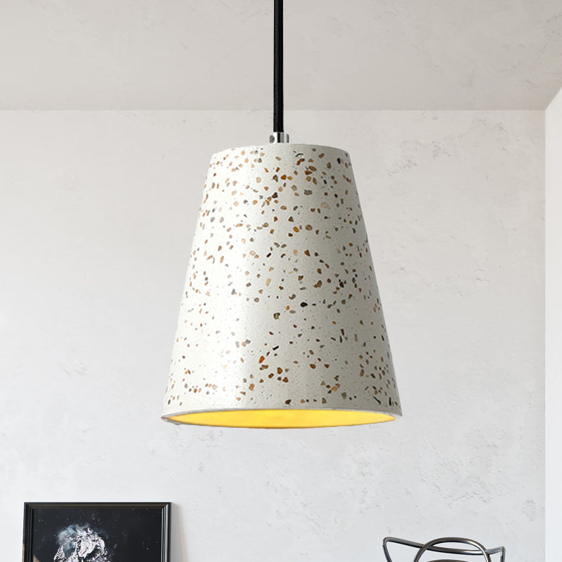 Louise - Sleek Concrete Cone Pendant Lighting Simplicity 1 Light Black/White/Brown Hanging Light