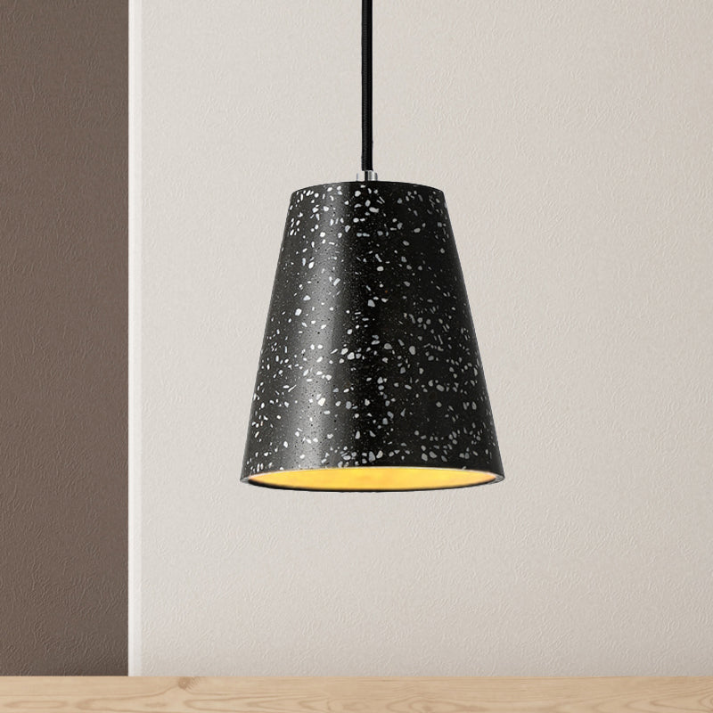 Louise - Sleek Concrete Cone Pendant Lighting Simplicity 1 Light Black/White/Brown Hanging Light