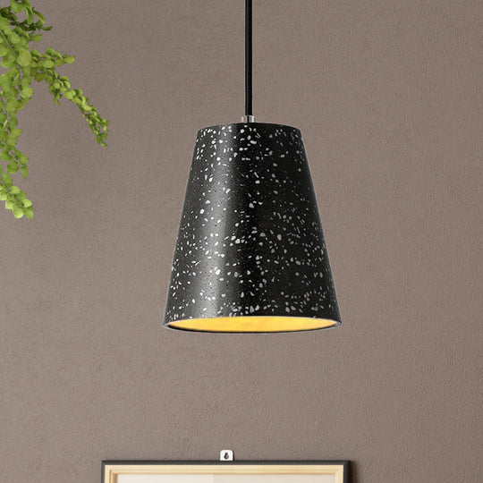 Louise - Sleek Concrete Cone Pendant Lighting Simplicity 1 Light Black/White/Brown Hanging Light