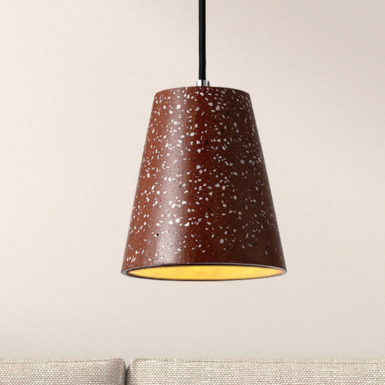 Louise - Sleek Concrete Cone Pendant Lighting Simplicity 1 Light Black/White/Brown Hanging Light