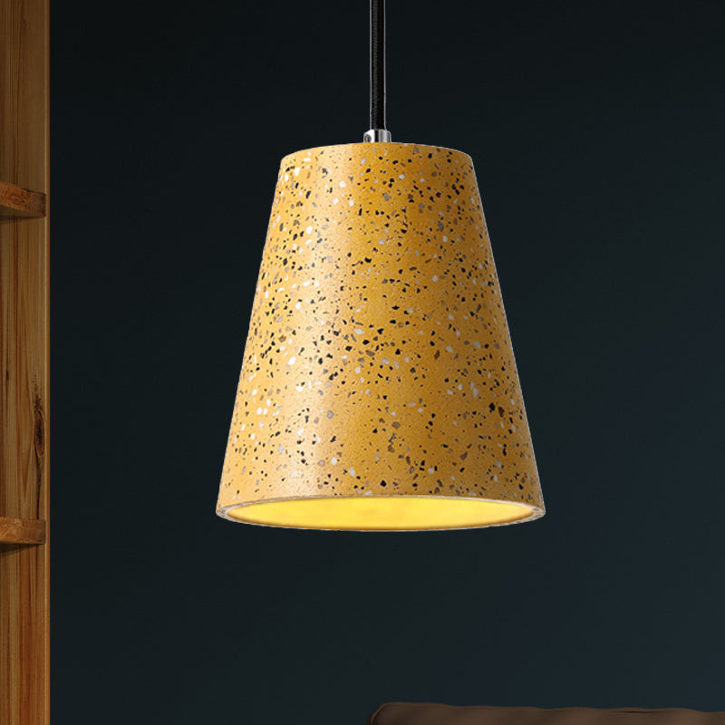 Louise - Sleek Concrete Cone Pendant Lighting Simplicity 1 Light Black/White/Brown Hanging Light