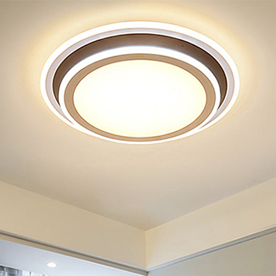 Simple LED Flush Ceiling Light, Multi-Layer Acrylic, 19.5"/32" Wide, Warm/White Light. Perfect for Bedroom.
