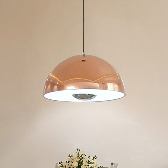 Marta - Nordic Dome Hanging Lamp Metal 1/2/3 Heads White/Black/Rose Gold Pendant Light Fixture For
