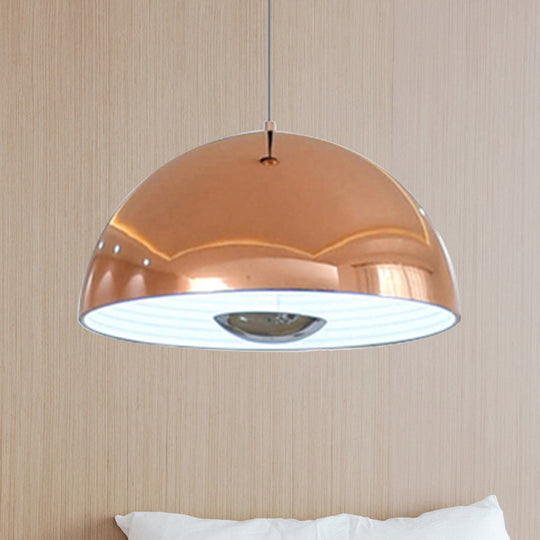 Marta - Nordic Dome Hanging Lamp Metal 1/2/3 Heads White/Black/Rose Gold Pendant Light Fixture For