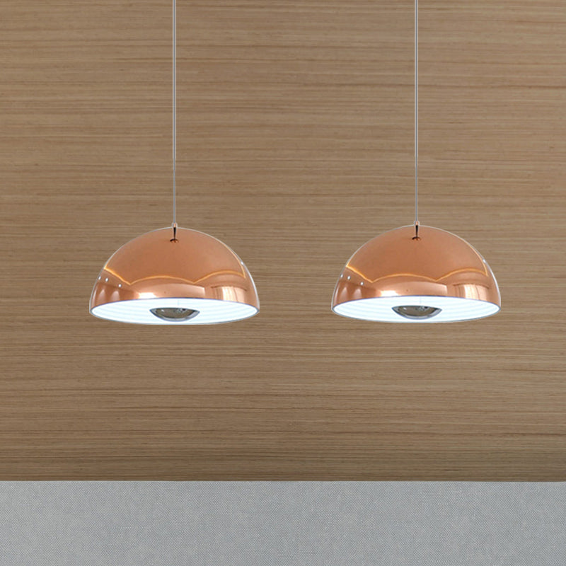 Marta - Nordic Dome Hanging Lamp Metal 1/2/3 Heads White/Black/Rose Gold Pendant Light Fixture For