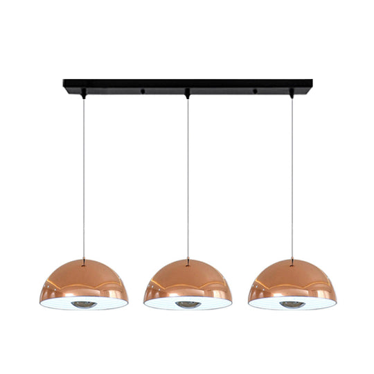 Marta - Nordic Dome Hanging Lamp Metal 1/2/3 Heads White/Black/Rose Gold Pendant Light Fixture For