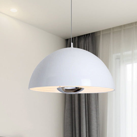 Nordic Dome Hanging Metal Pendant Light Fixture for Dining Room - 1/2/3 Heads, White/Black/Rose Gold - 12"/16"/19.5" Wide
