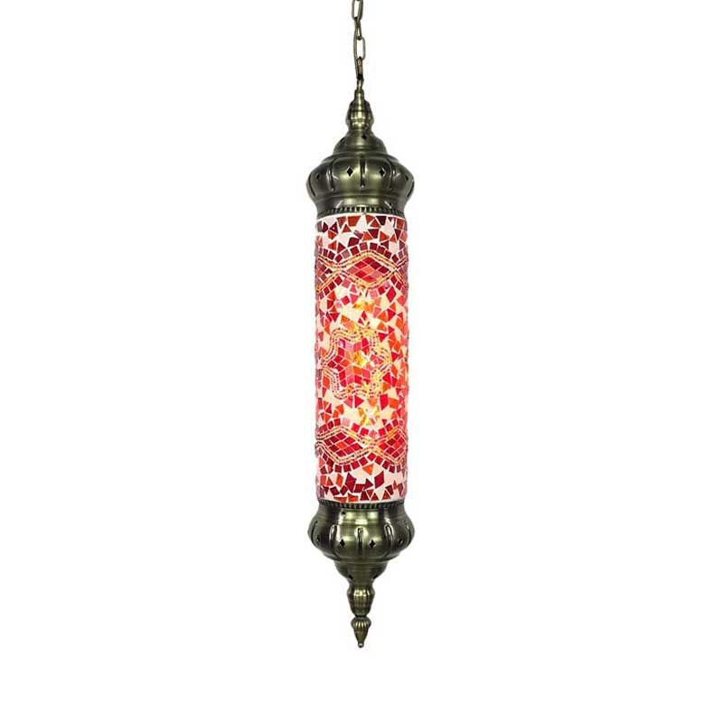 Retro Colorful Glass Bronze Tube Pendant Light - 1/4 Heads Ceiling Fixture For Living Room