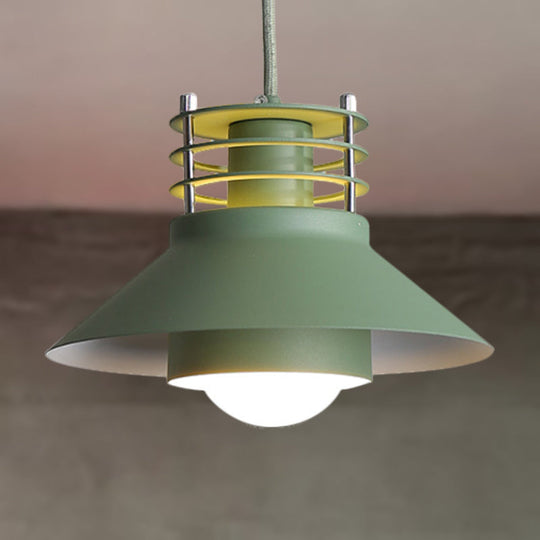 Nordic Style Conic Pendant Ceiling Light - 9/12 Dia Metal Suspension In Black/White Ideal For Living
