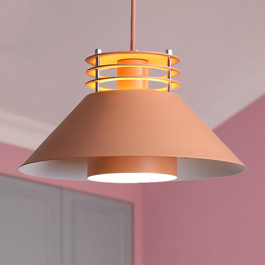 Modern Nordic Pendant Ceiling Light - 9"/12" Conic Shape, Metal Suspension, Black/White - Ideal for Living Room