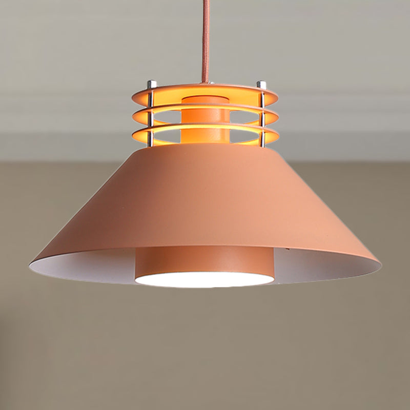 Modern Nordic Pendant Ceiling Light - 9"/12" Conic Shape, Metal Suspension, Black/White - Ideal for Living Room