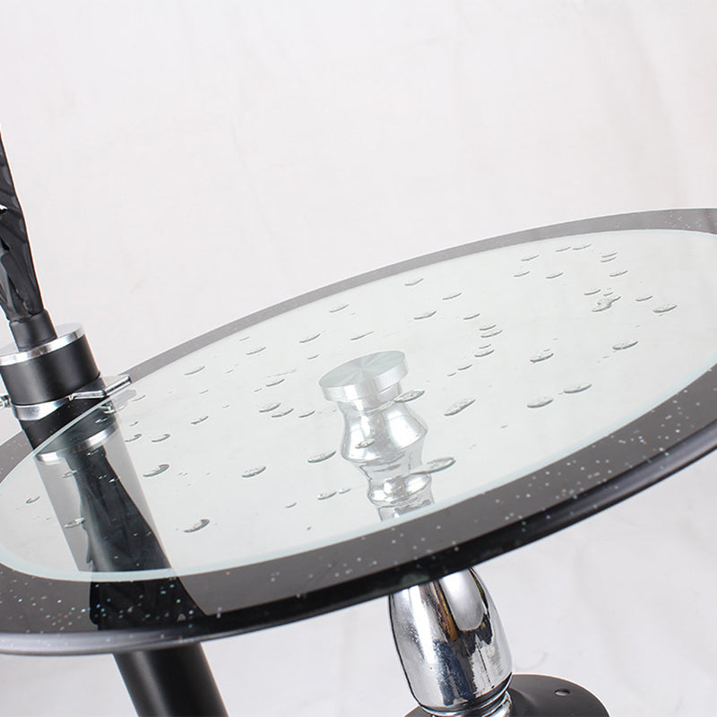 Modern Black 3-Head Tray Floor Lamp With Acrylic Flower Accent - Ideal For Living Room Décor