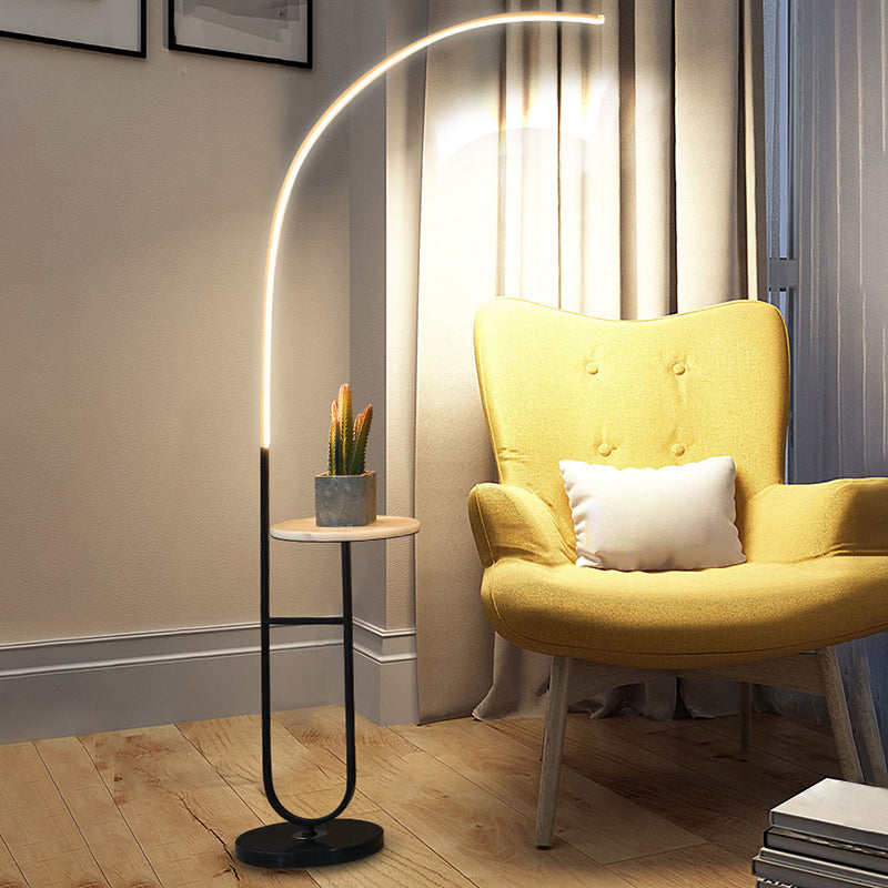 Modern Curve Standing Lamp - Metal Led 1 Head Living Room Floor Lighting
