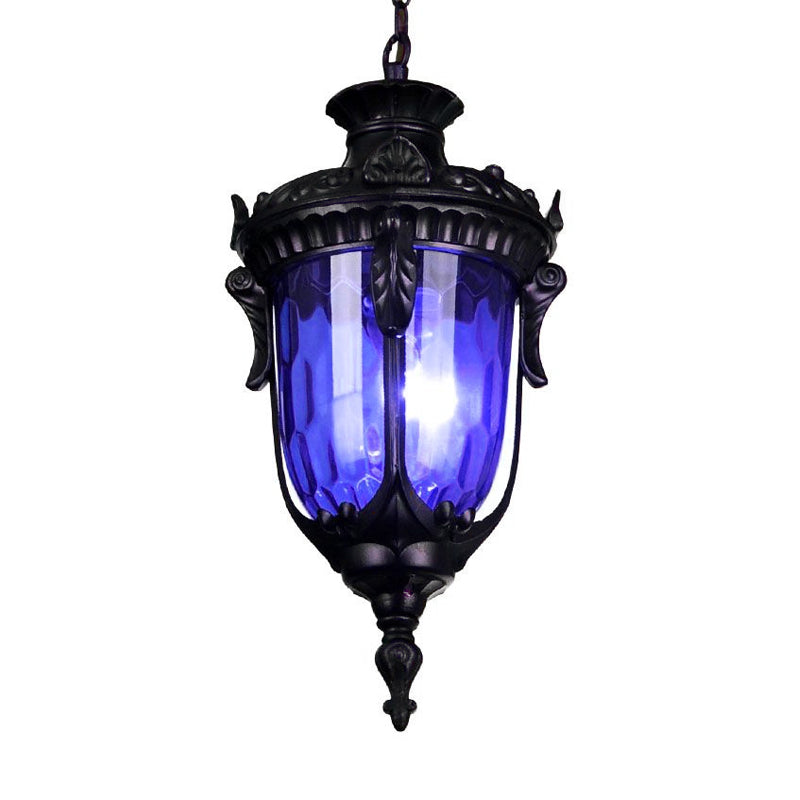 Colorful Glass Urn Hanging Lamp With Multiple Bulbs For Living Room Suspension Lighting