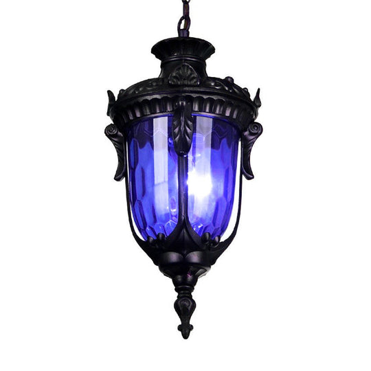 Colorful Glass Urn Hanging Lamp With Multiple Bulbs For Living Room Suspension Lighting