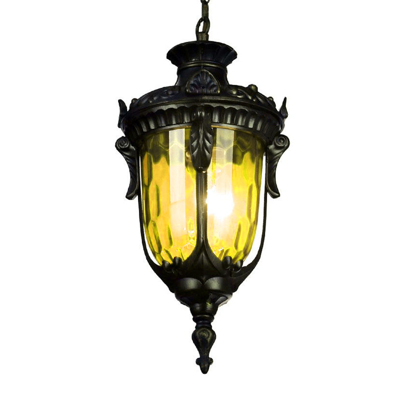 Colorful Glass Urn Hanging Lamp With Multiple Bulbs For Living Room Suspension Lighting